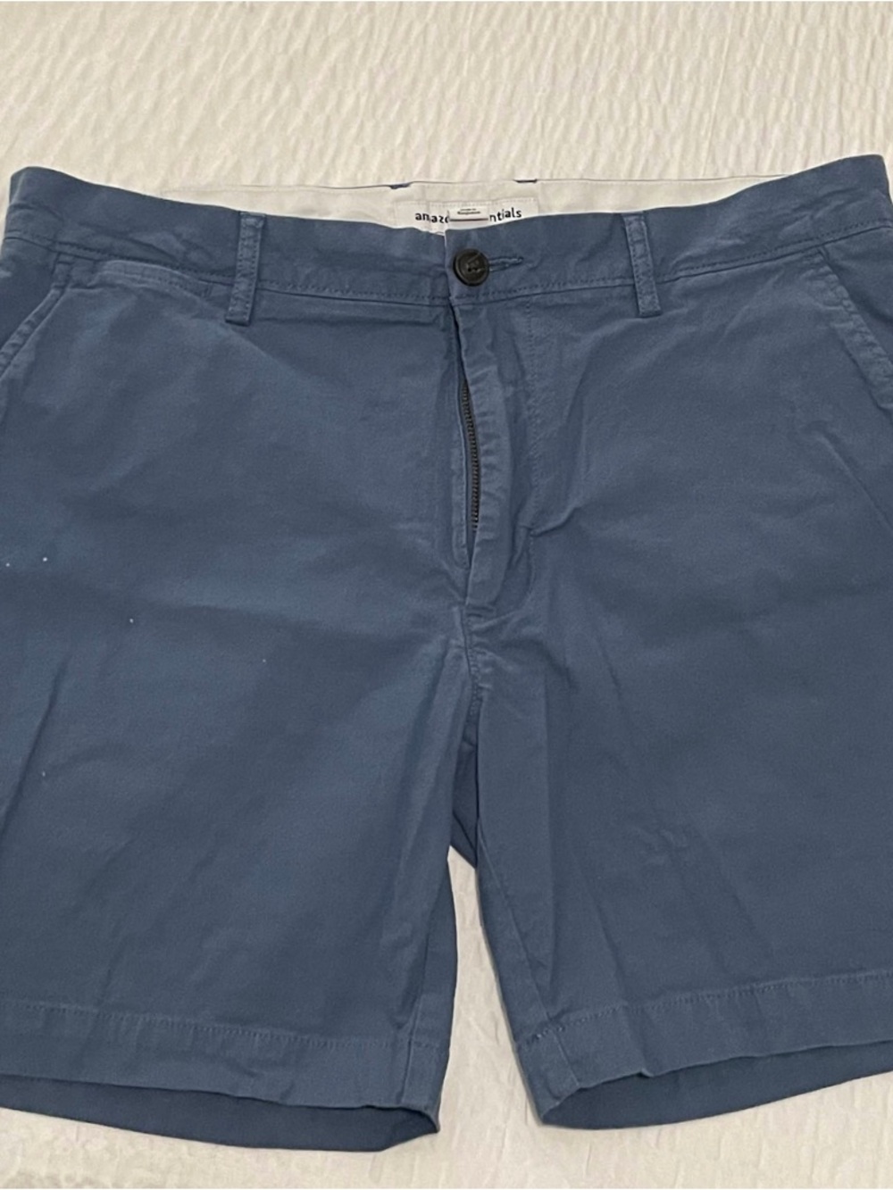 Amazon Essentials Men's Flat-Front Chino shorts. 34 waist, 7" inseam